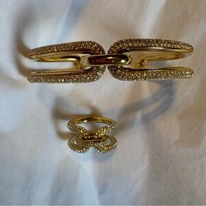 Michael Kors crystal bracelet and ring set